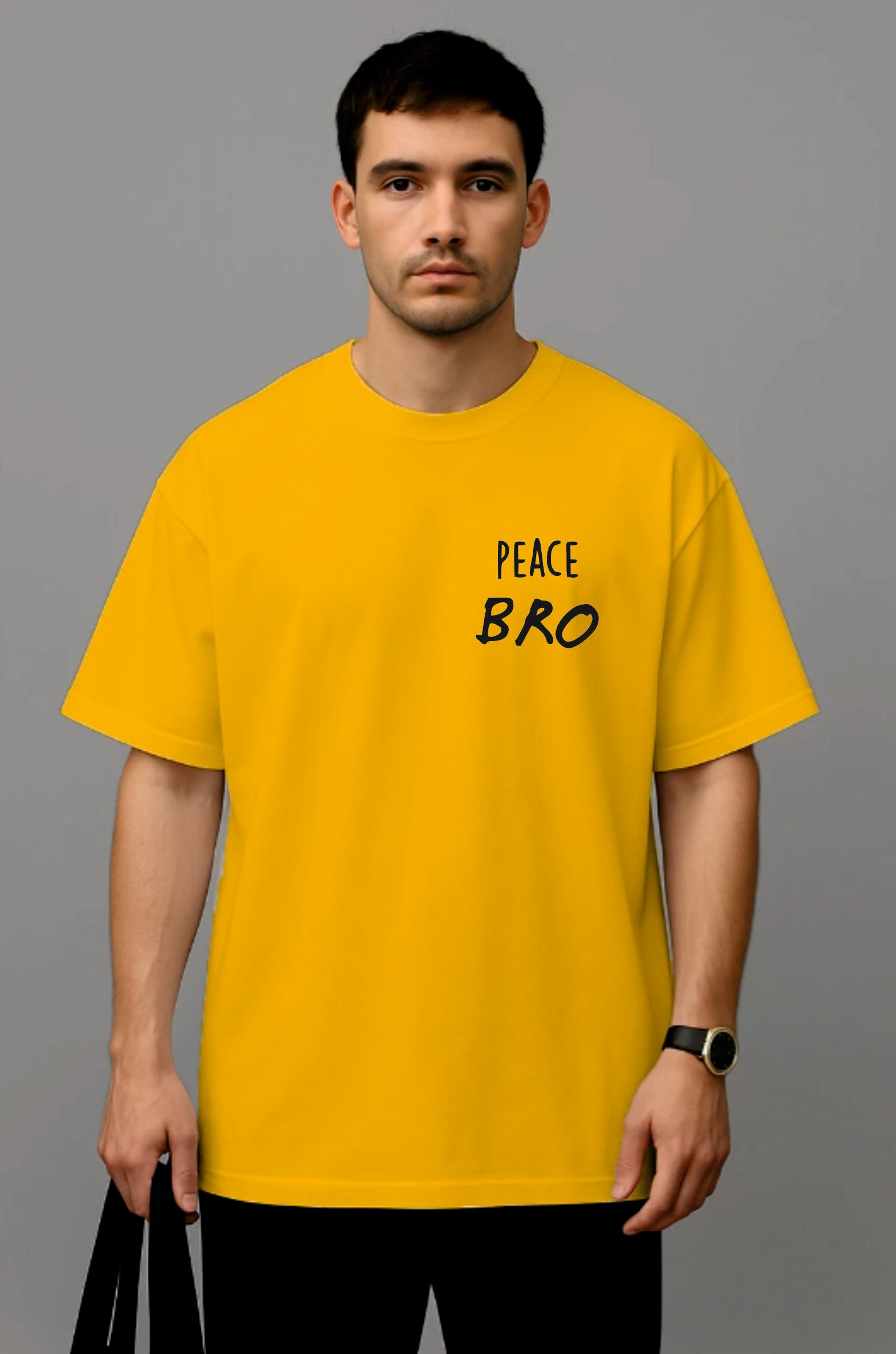 Peace Bro Printed T-Shirt for Men | Stylish Monkey Graphic | Streetwear Fashion Tee