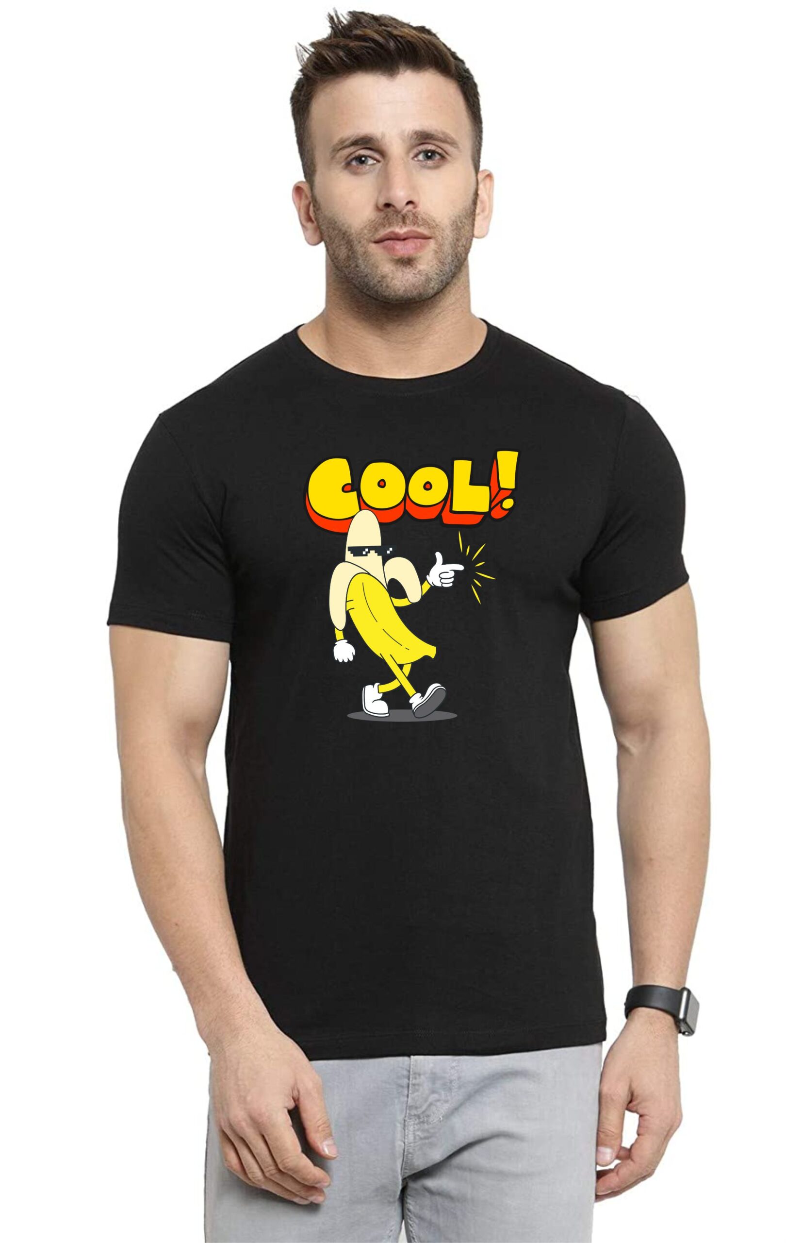 "Cool" Printed T-Shirt, Round Neck, Bio-Wash Cotton, Regular Fit for Boys/Men - Image 2