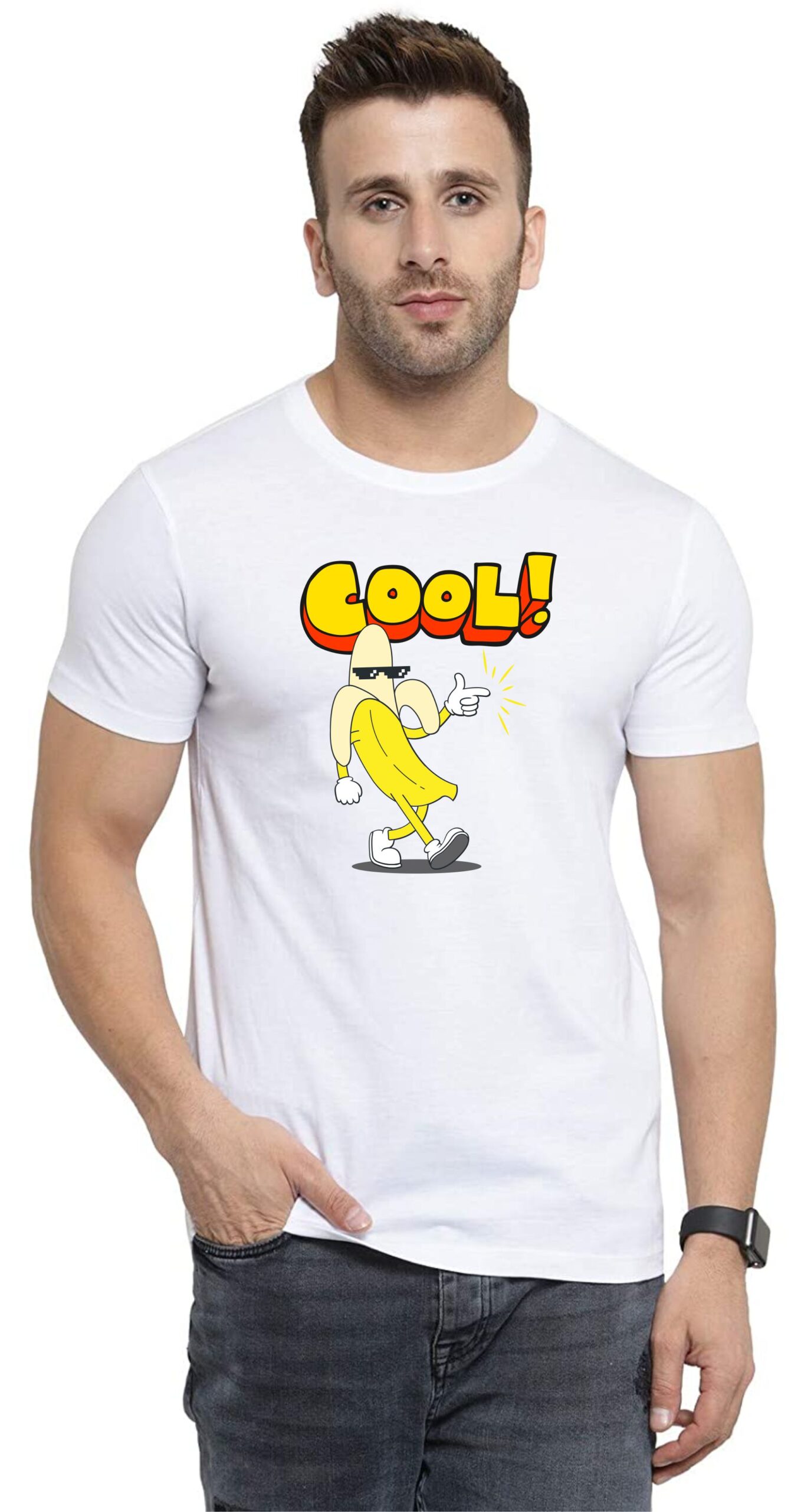 "Cool" Printed T-Shirt, Round Neck, Bio-Wash Cotton, Regular Fit for Boys/Men - Image 6