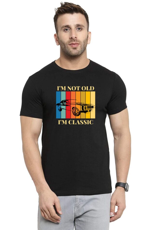 "I'M Classic" Printed T-Shirt, Black Round Neck, Bio-Wash Cotton, Regular Fit for Boys/Men - Image 2