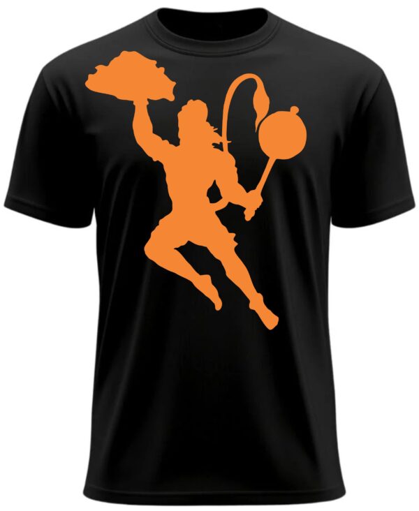 "Satnding Hnuman G with Mountain" Printed T-Shirt, Black Round Neck, Bio-Wash Cotton, Regular Fit for Boys/Men