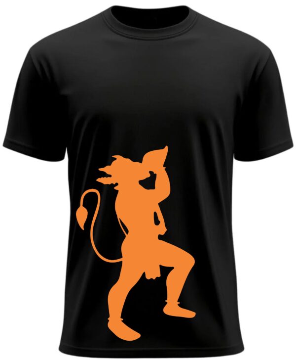 "Standing Hnuman G" Printed T-Shirt, Black Round Neck, Bio-Wash Cotton, Regular Fit for Boys/Men