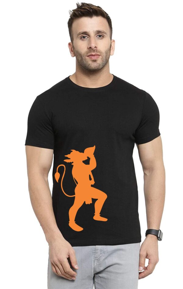 "Standing Hnuman G" Printed T-Shirt, Black Round Neck, Bio-Wash Cotton, Regular Fit for Boys/Men - Image 2
