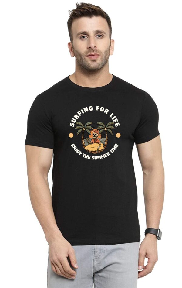 "Summer Time" Printed T-Shirt, Round Neck, Bio-Wash Cotton, Regular Fit for Boys/Men - Image 2
